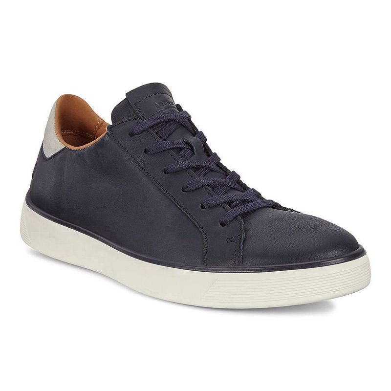 Men Casual Ecco Street Tray M - Sneakers Blue - India AKNPLJ716